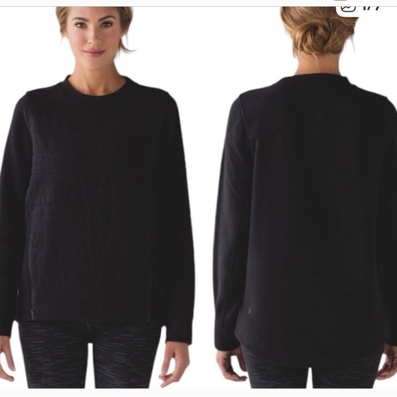 lululemon athletica Tops - LULULEMON “Be True Crew” Quilted Pullover in Inkwell — missing size tag